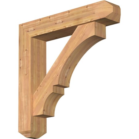 Ekena Millwork Balboa Craftsman Smooth Bracket w/ Offset Brace, Western Red Cedar, 7 1/2"W x 38"D x 38"H BKT0806X38X38BOA04SWR